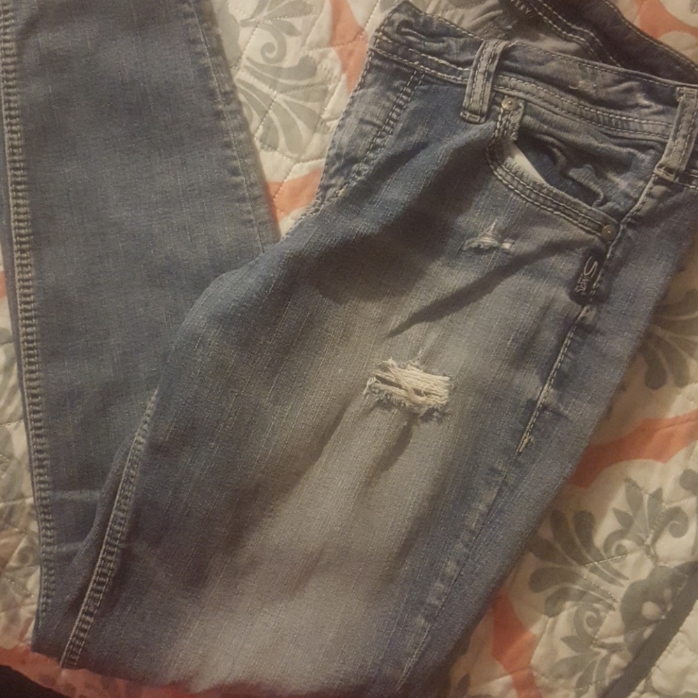 Silver skinny jeans